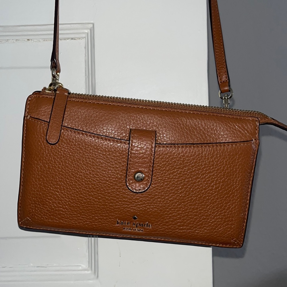 Brown leather Kate Spade cross body, lightly used